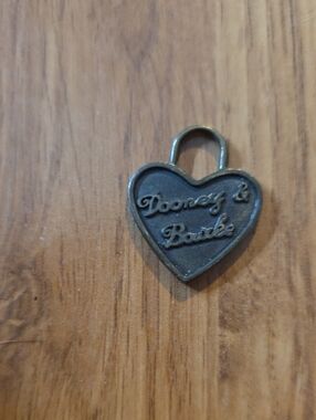 Dooney & Bourke Heart Padlock Charm - Antique Brass Tone